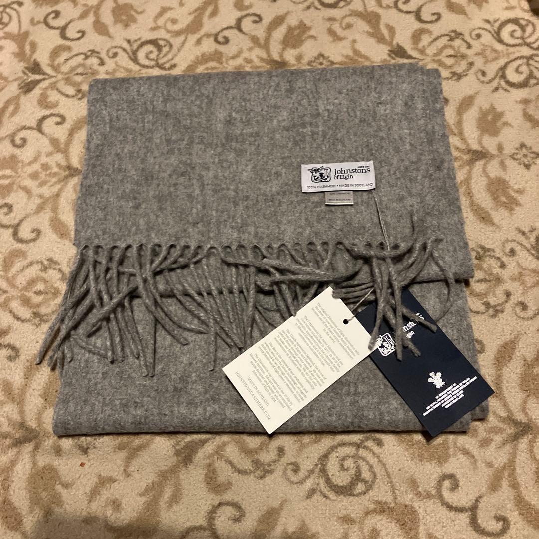 ♡Johnstons♡カシミヤマフラー・薄手・silver 【新品未使用】