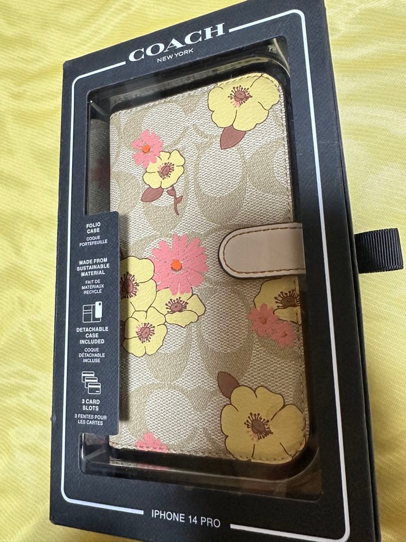 COACH iPhone 14 Pro 手帳型ケース 花柄