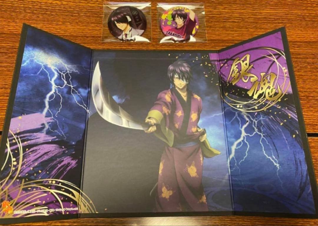 銀魂　高杉晋助　缶バッジ　ミニ屏風