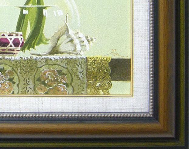 絵画　田浦信勝  肉筆油絵 静物画 黄色いカラー テーブルクロス