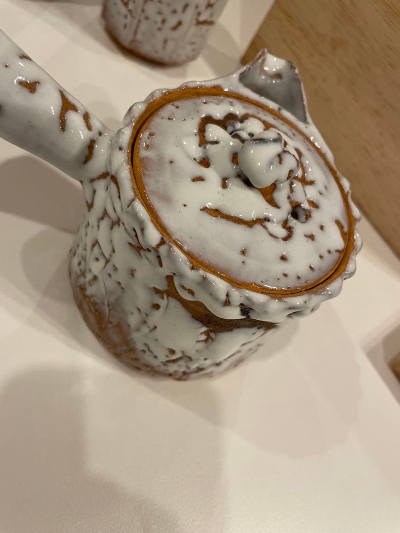 萩焼き　渋谷泥詩　子茶器　　　北浜山 急須・湯呑みセット　　供箱付