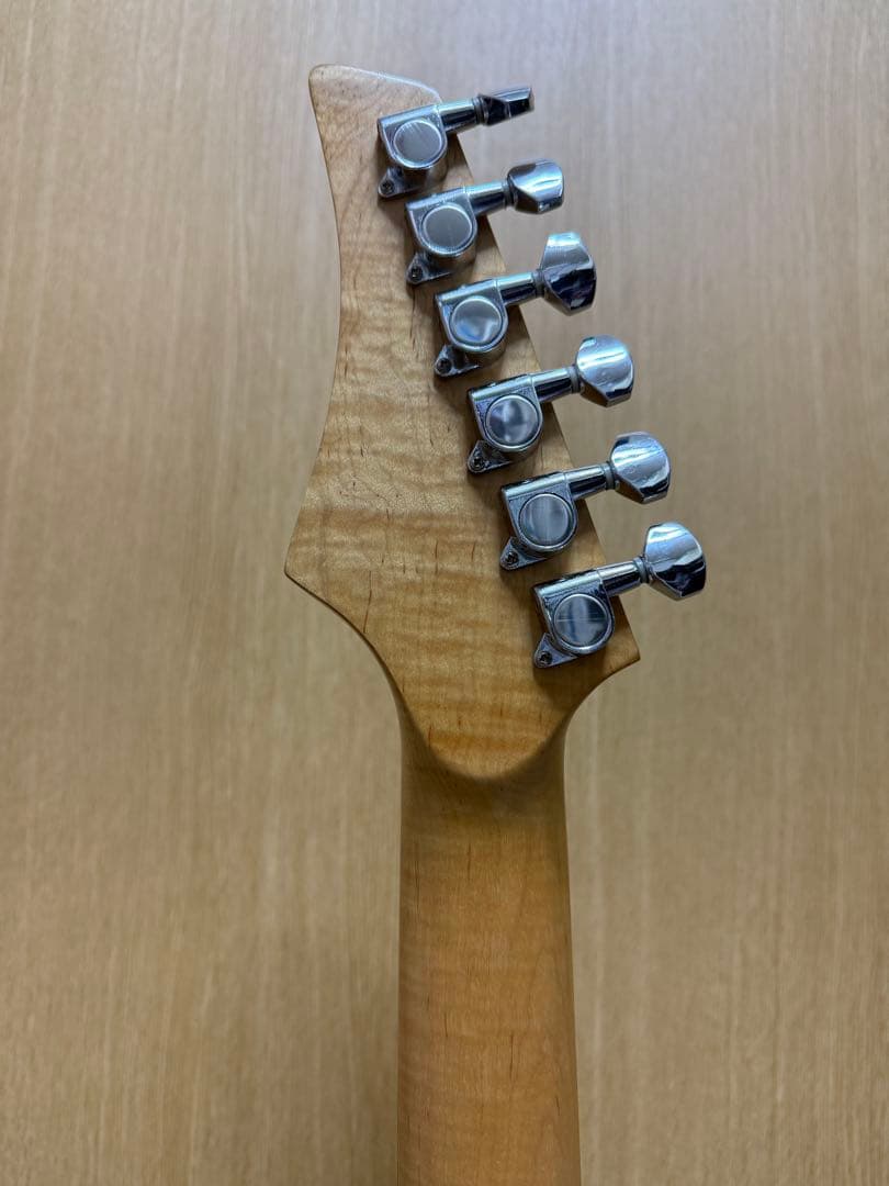 【メンテ済】MODエレキギター ブラスブロックストラトタイプ虎杢Ibanez