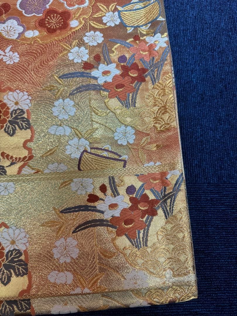 1938 袋帯 古代彫金紋  西陣織   金糸　高級上質上品　約440cm未使用
