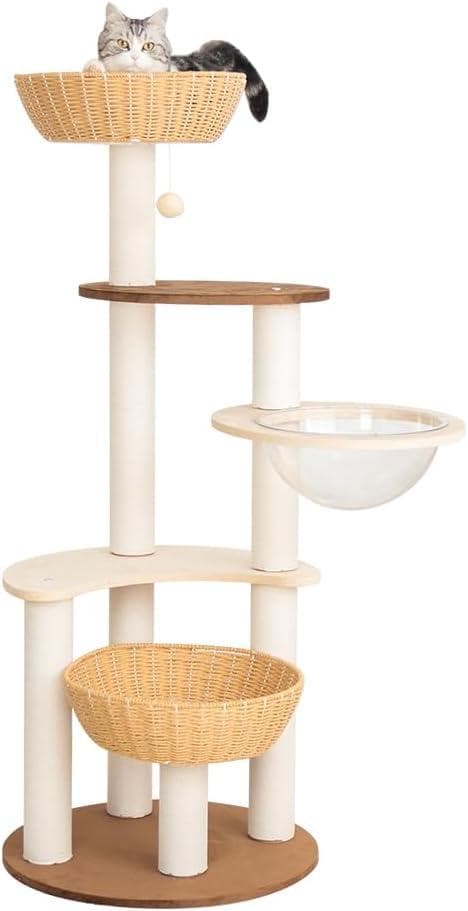 【30％引き】なになにLife 据え置き型キャットタワー 55x55x133㎝