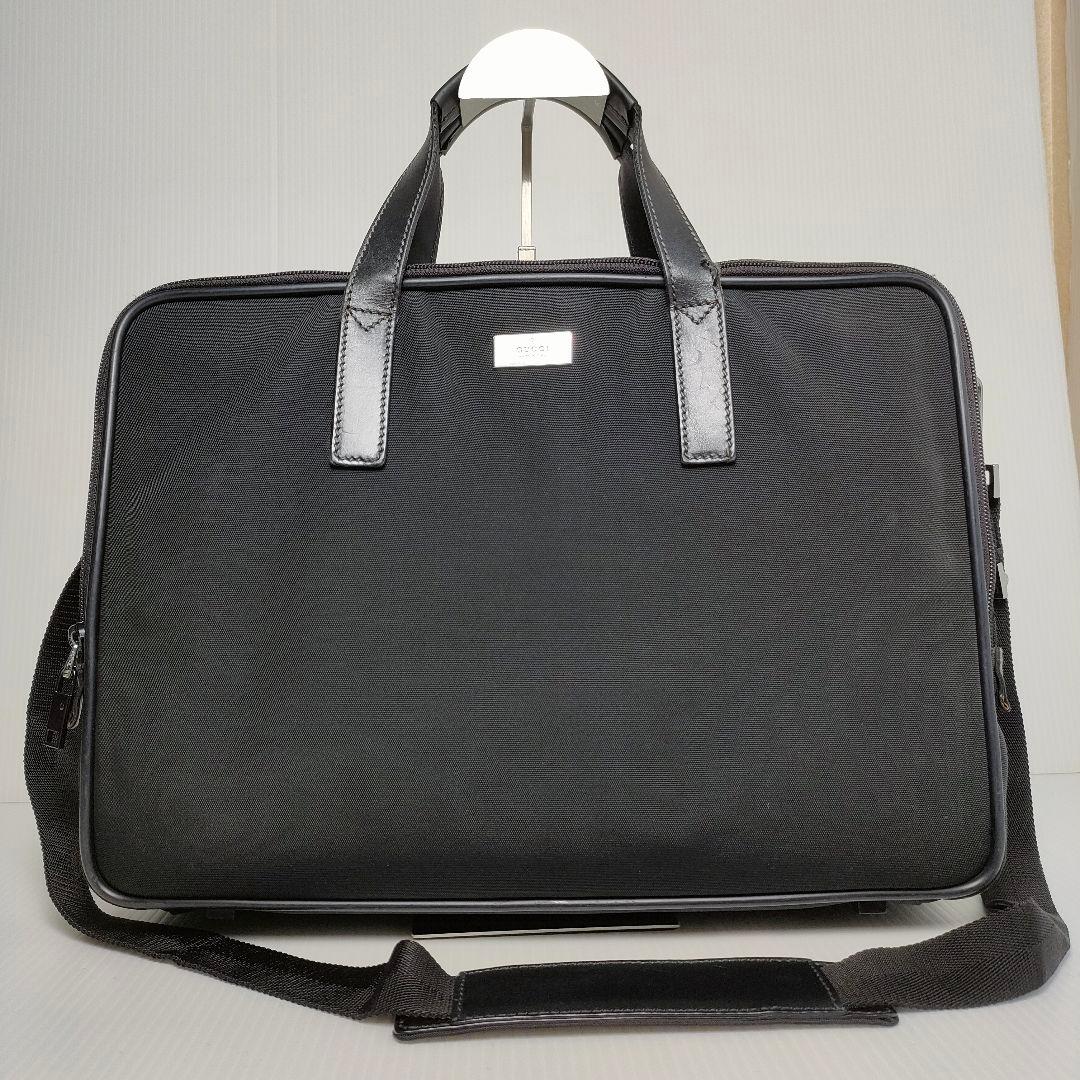 GUCCI 2way バッグ ビジネスバッグ ブリーフケース キャンバス グッチ