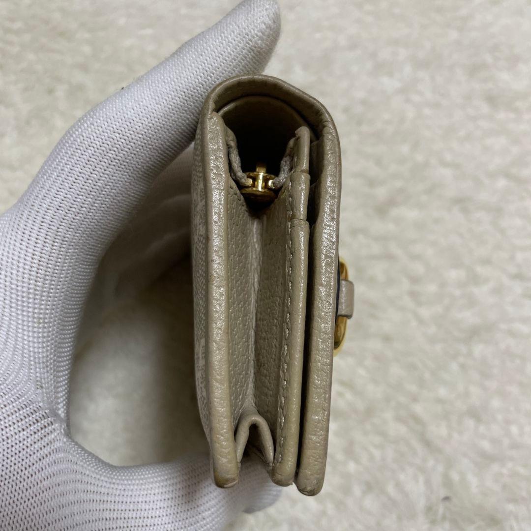 グッチ　GUCCI　折り財布　ホースビット　ベージュ　美品‼️