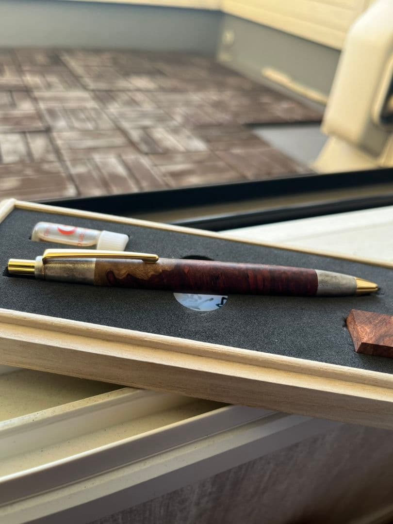 【完全新品未使用】特上花梨瘤源平 斑紋純銀色金具 野原工芸 限定モデル