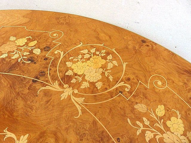 イタリア製 象嵌ダイニングテーブル 　　サイドテーブル/ラウンドテーブル
