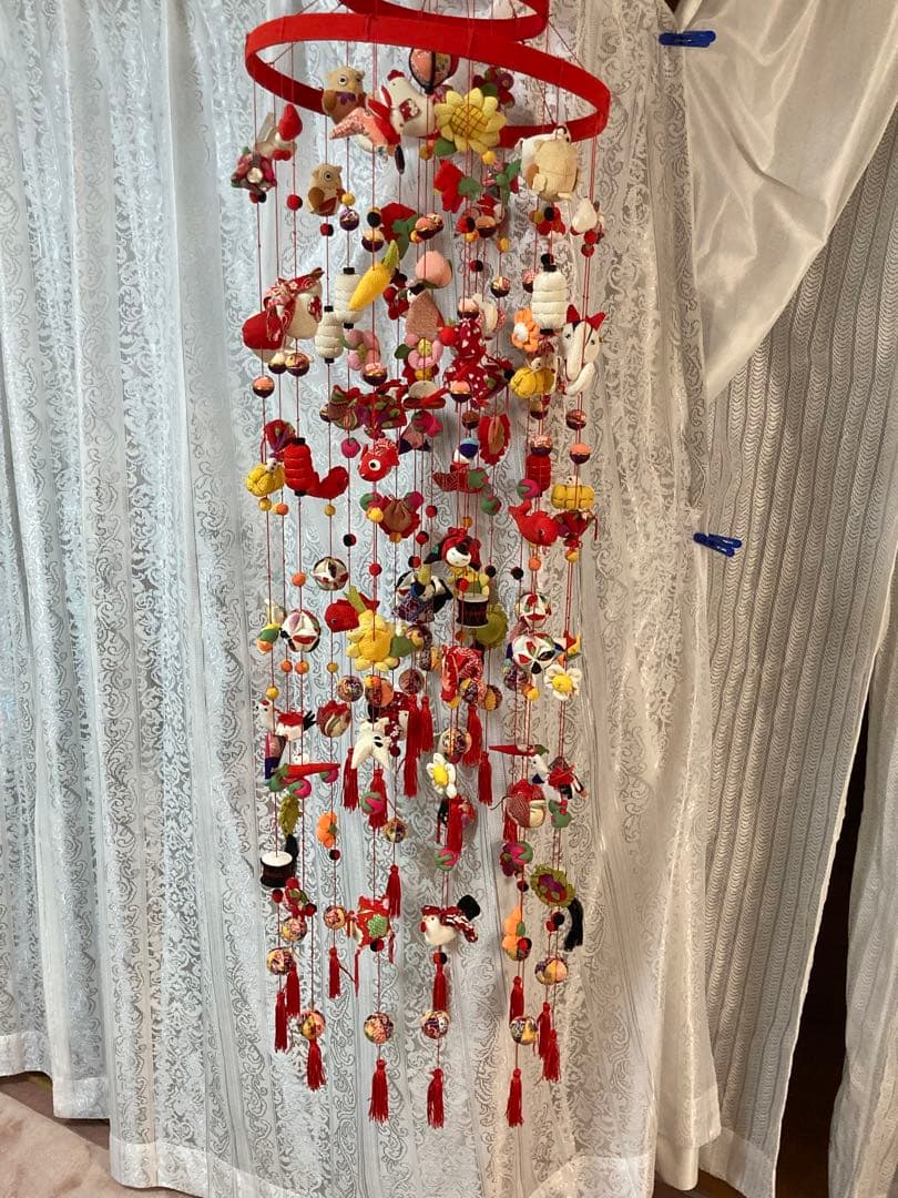 超豪華版　吊るし飾り　ちりめん細工　吊るし雛　お雛様　約100cm