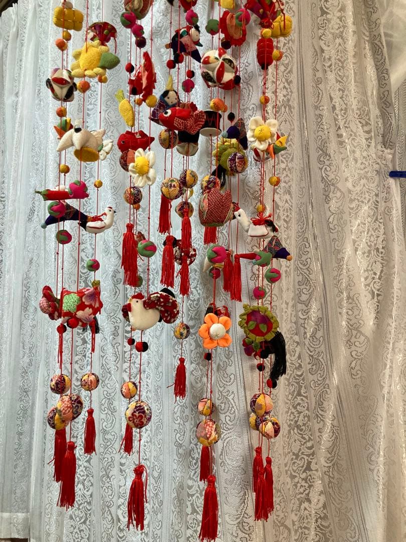 超豪華版　吊るし飾り　ちりめん細工　吊るし雛　お雛様　約100cm