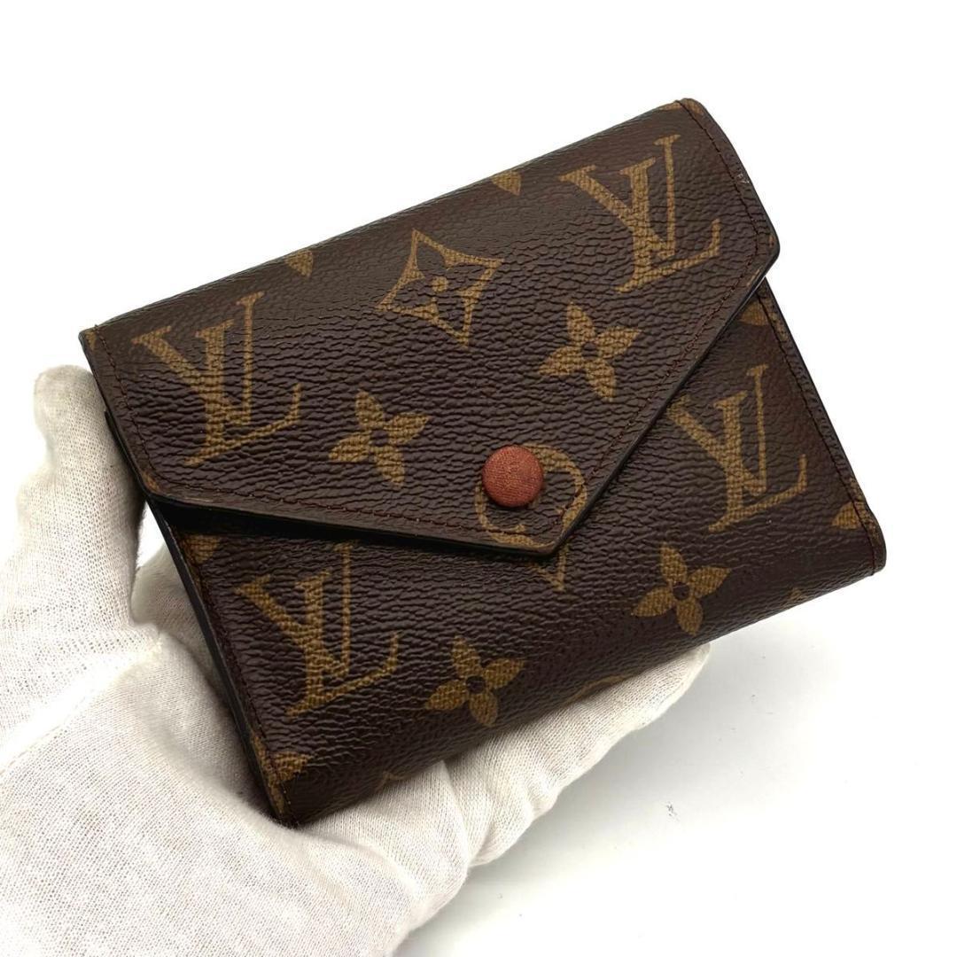 ルイヴィトン モノグラム ポルトフォイユ ヴィクトリーヌ 三つ折り財布 ブラウン