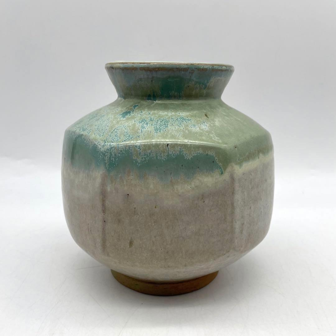 鳥取民藝　牛ノ戸焼　面取染め分け花瓶　93