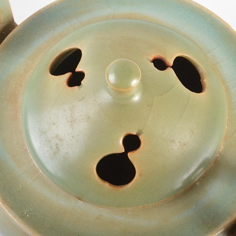 kk 陶芸家　萬古焼　山本広己　秀逸作　青磁香炉　共箱　M　R5768