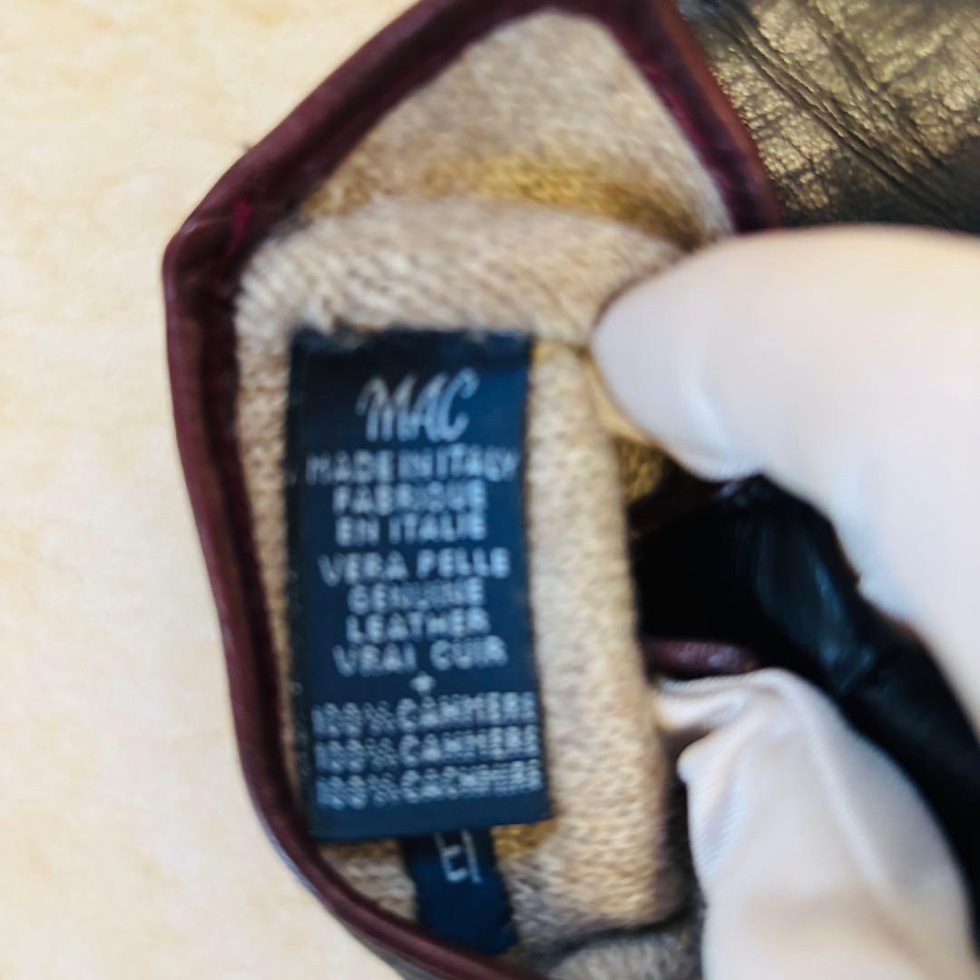 MALO マーロ メンズ 本革×カシミヤ手袋 黒 メンズ