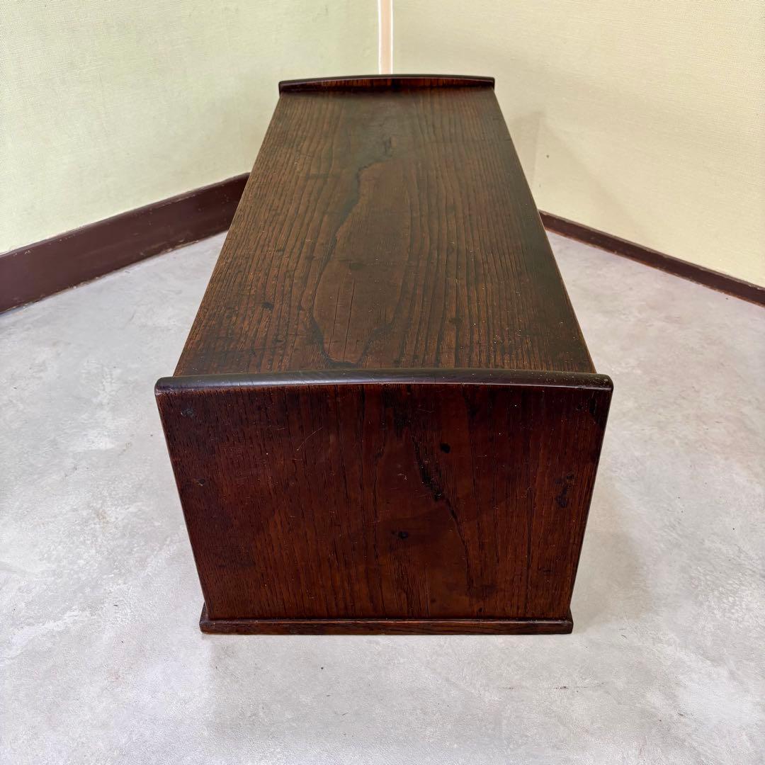 古家具　アンティーク机　ローテーブル　小引き出し３杯　和モダン　飾り台