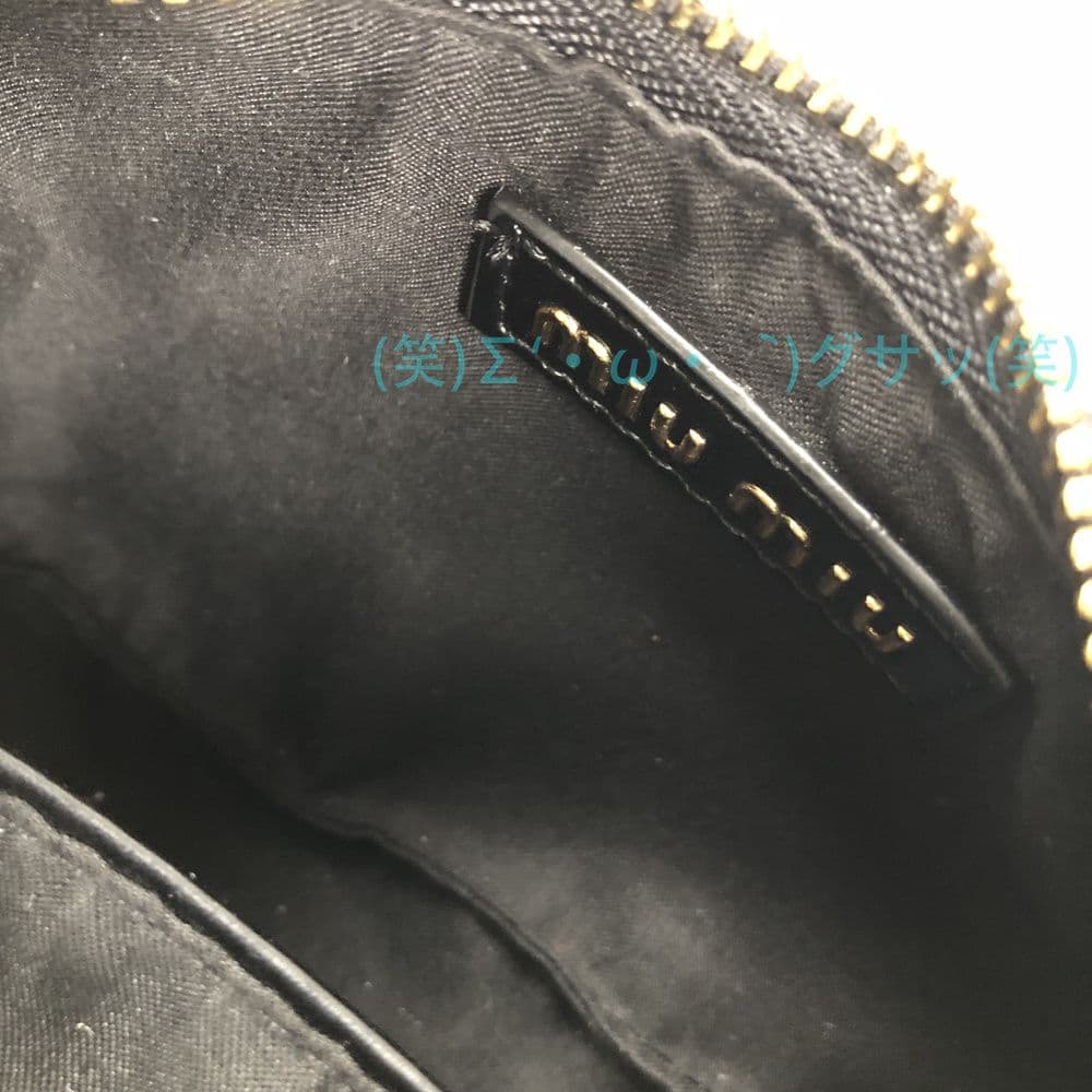 miu miu ブラック ショルダーバッグ ハンドバッグ レザー
