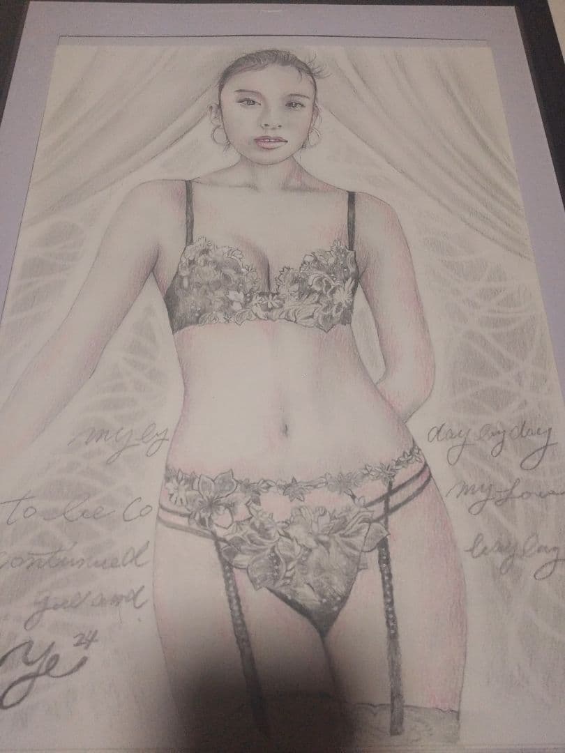 裸婦、美人画、絵画4号、朝の目覚めD山本英二、真作、肉筆、新品額縁、高塚省吾。