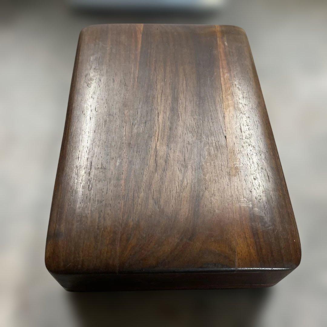 緑硯　中国硯　彫刻　古美術　唐木ケース