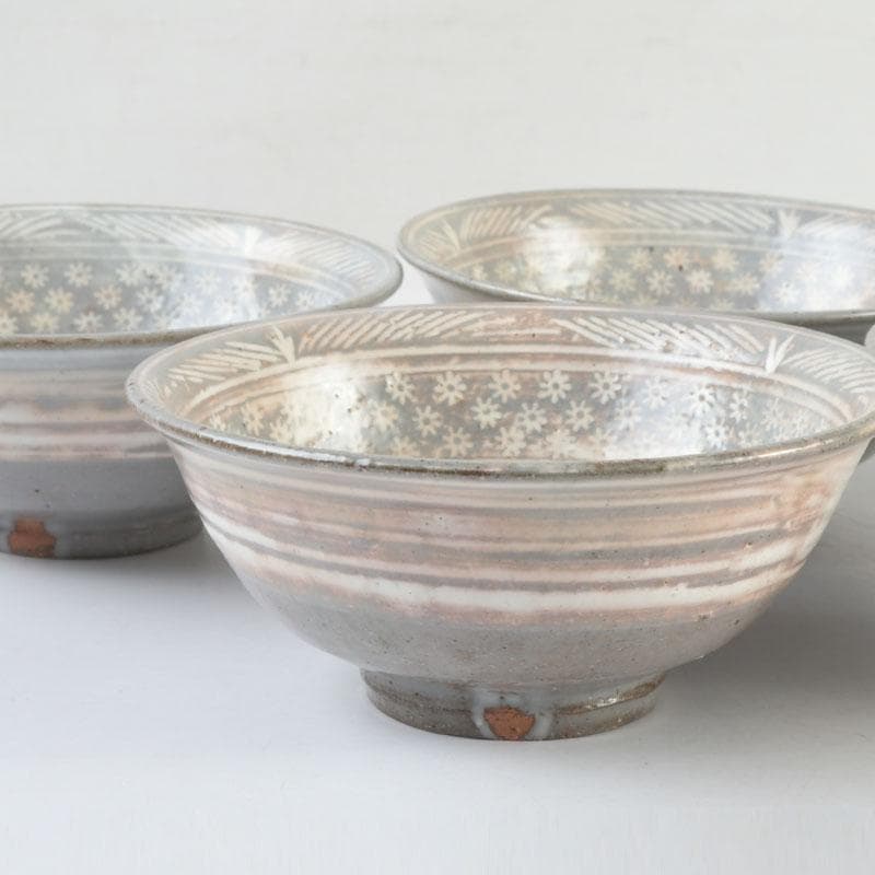 茶道具　金海駕洛窯　三島　数茶碗　五客　共箱　V　9468