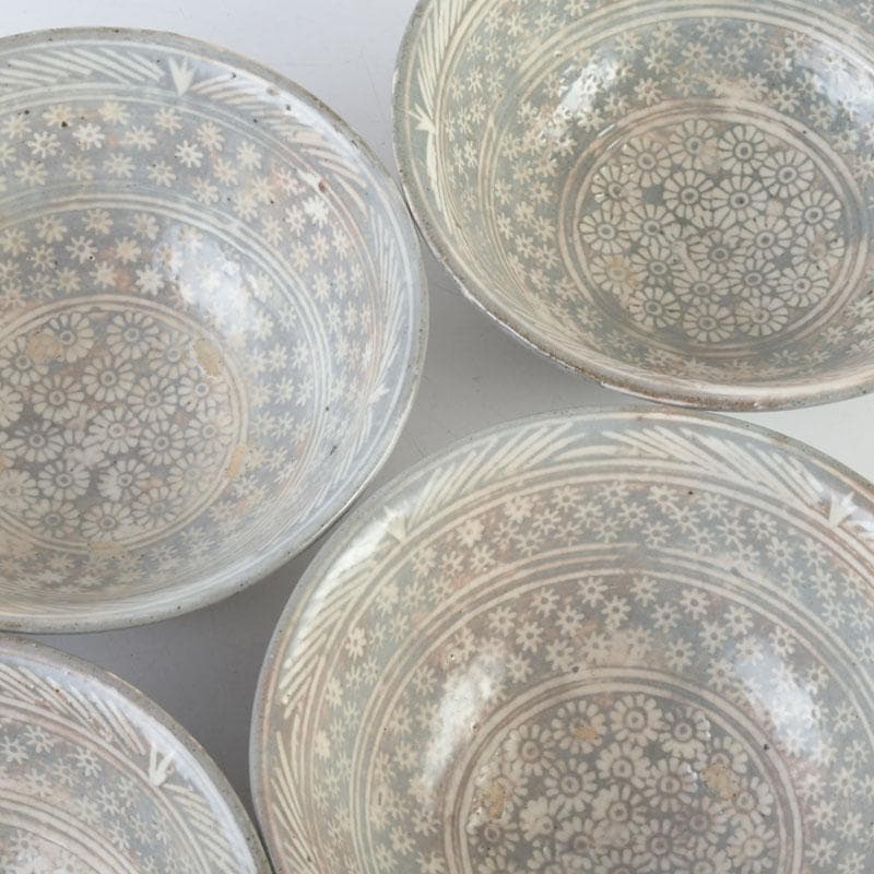 茶道具　金海駕洛窯　三島　数茶碗　五客　共箱　V　9468