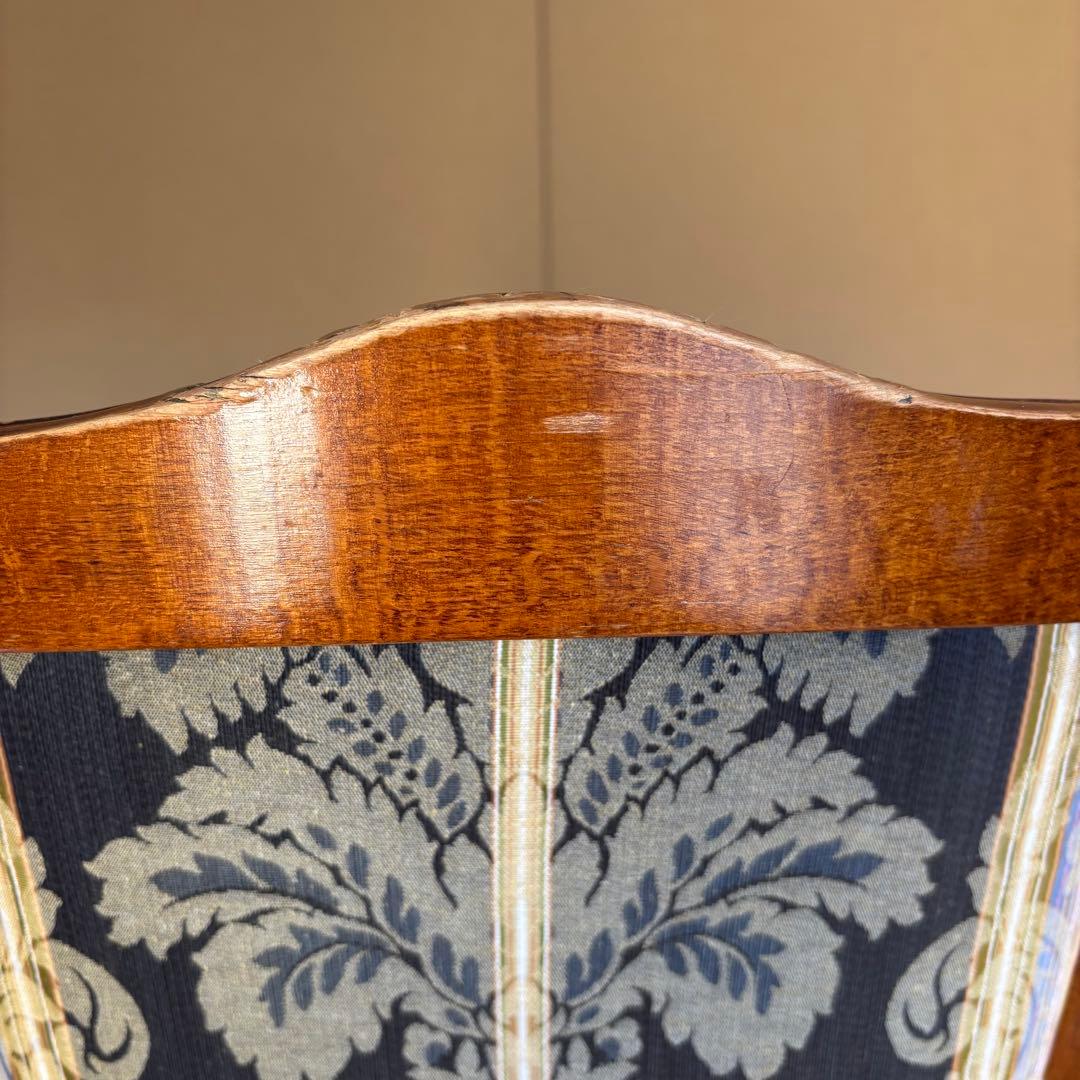 イタリア製 猫脚 アンティーク アームチェア クラシック 鋲打ち 1脚