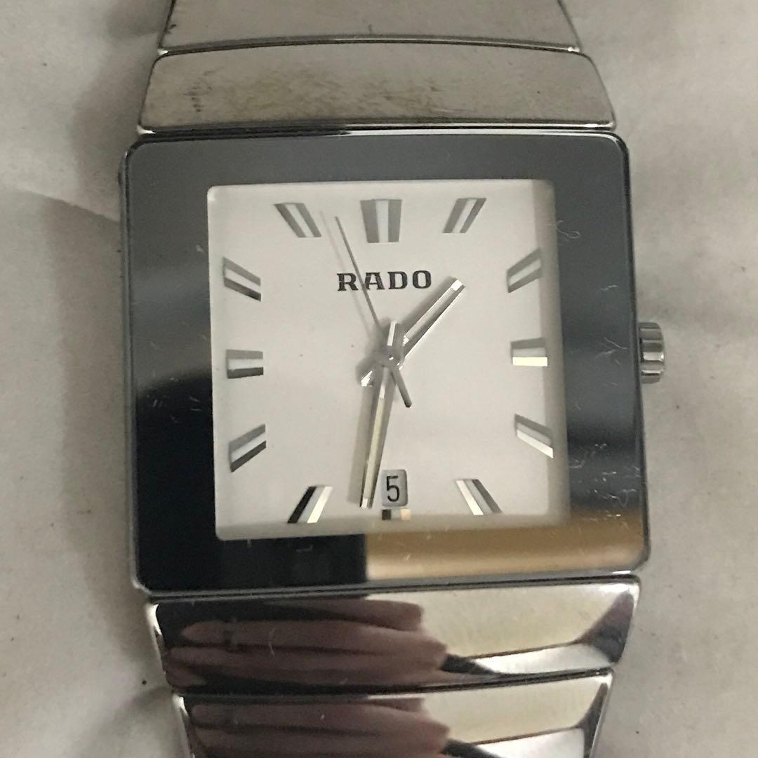 【箱・保証書・冊子・コマ付き美品】RADO クォーツ腕時計 ホワイト スイス製