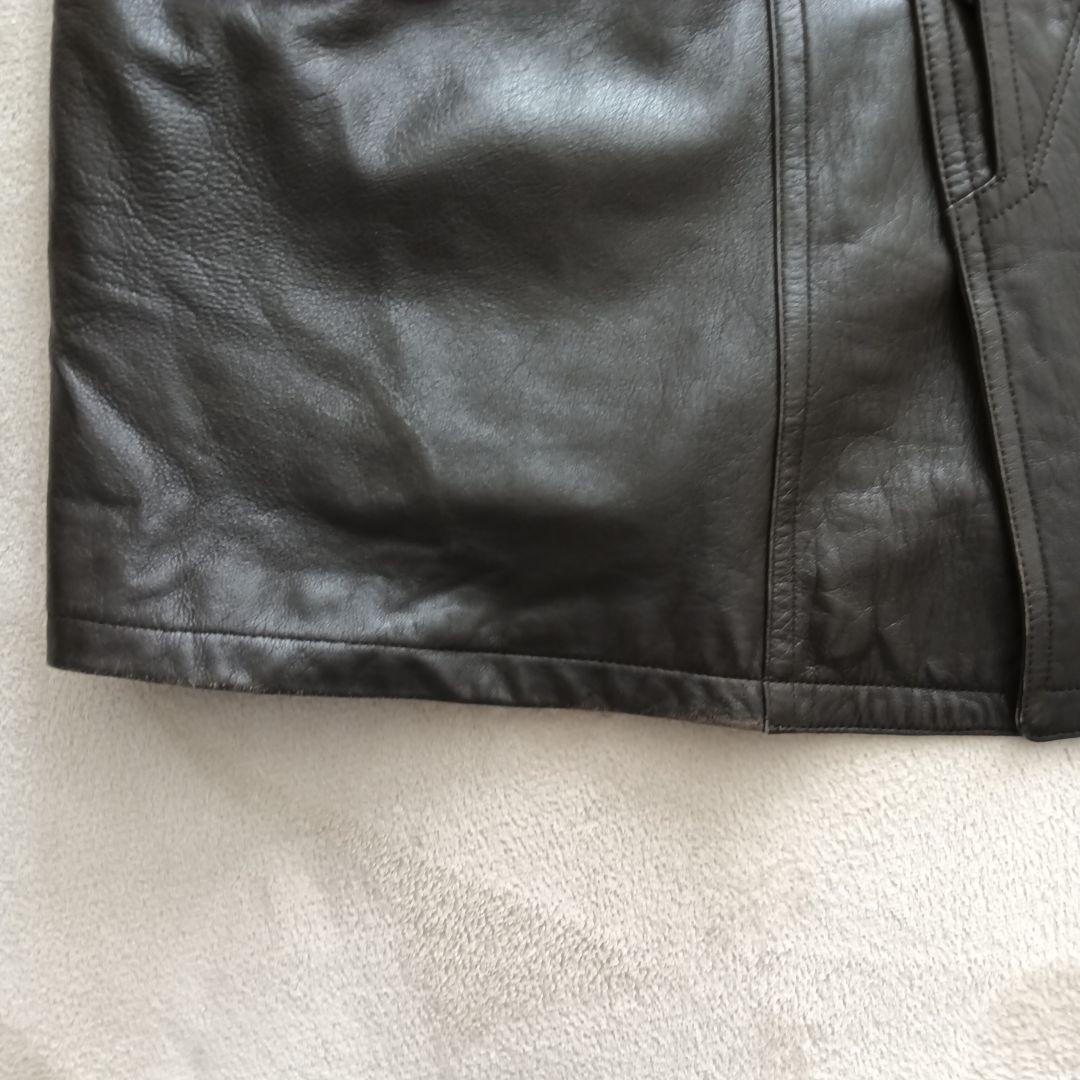 ピエールバルマン　ラムレザーコート ヴィンテージ　ブラウン　サイズLL