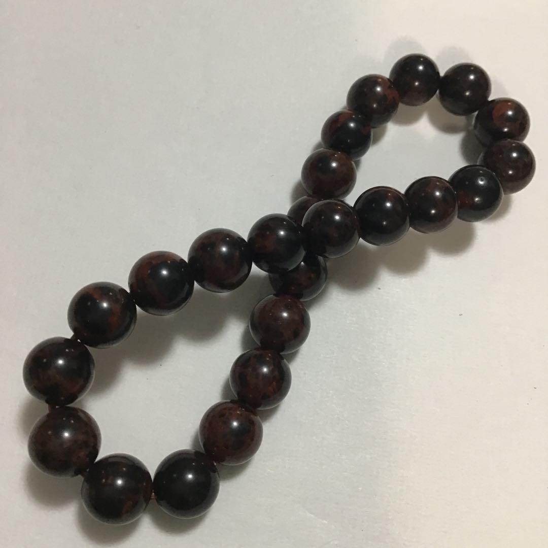 ヴァーミリオンオブシディアン 5A 鑑定書付 8mm パワーストーンブレスレット