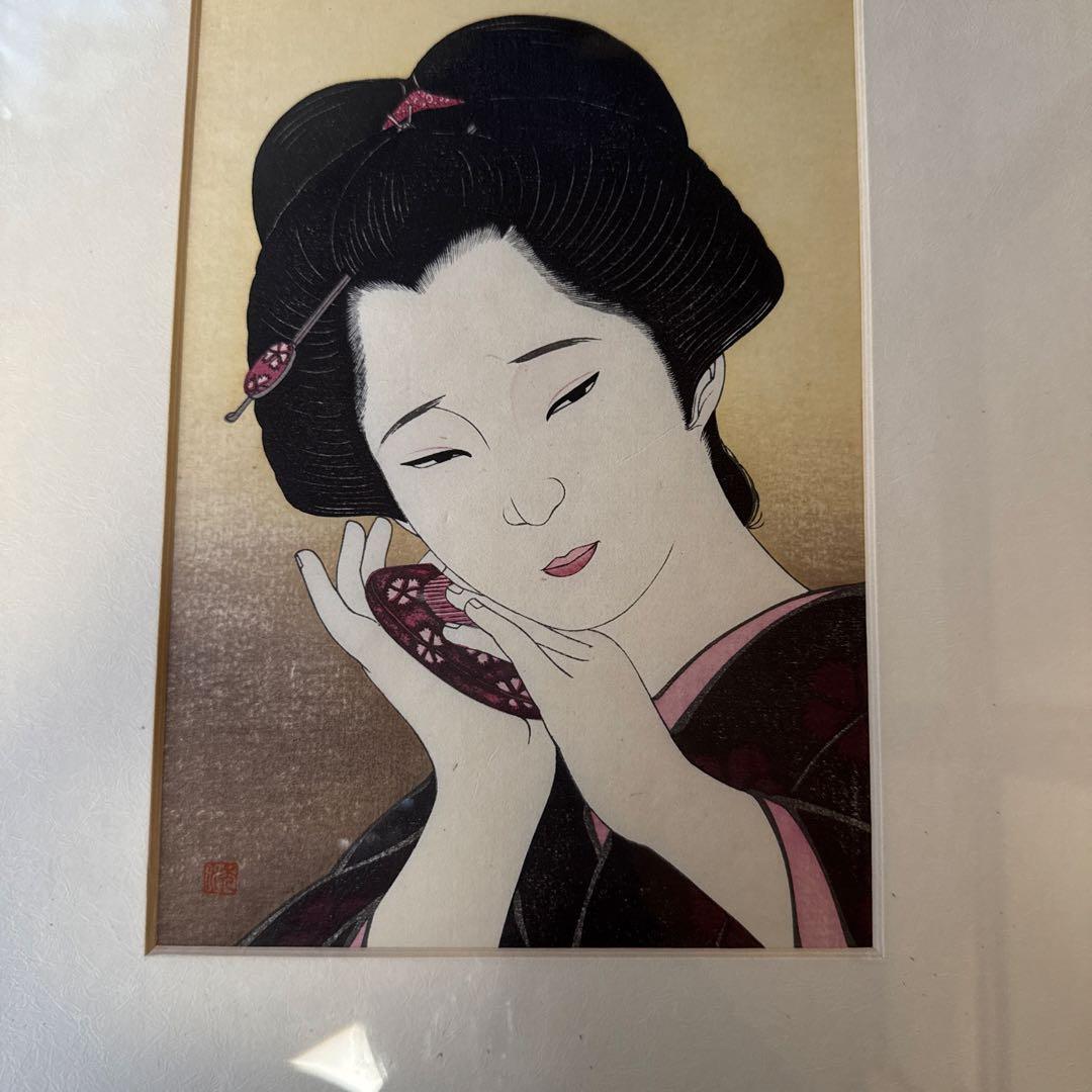 瀧秀水　木版画　浮世絵　美人画　想い　限定品　日本画　伝統美術　コレクション