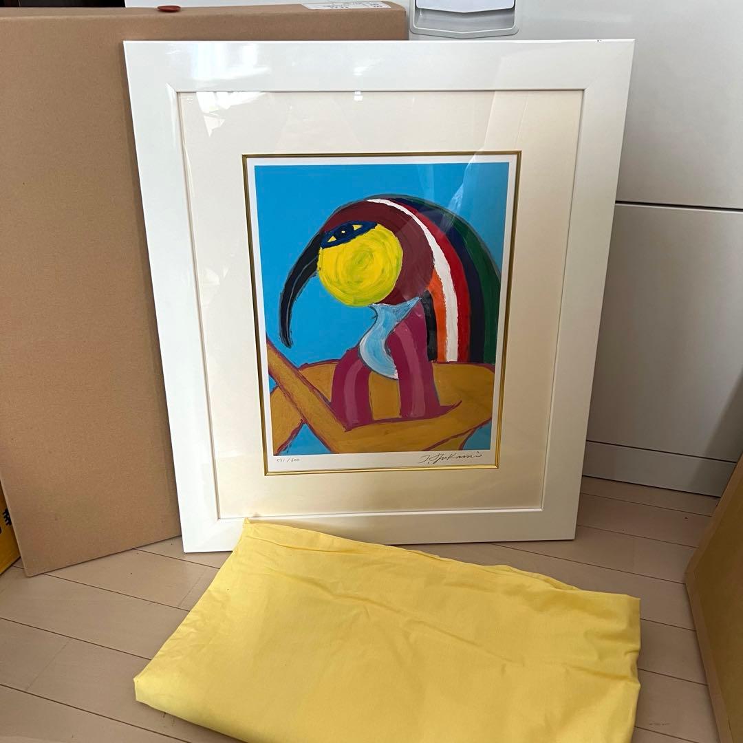 限定600部 深見東州 エジプトの月神トト 絵画 リトグラフ 額装 直筆サイン