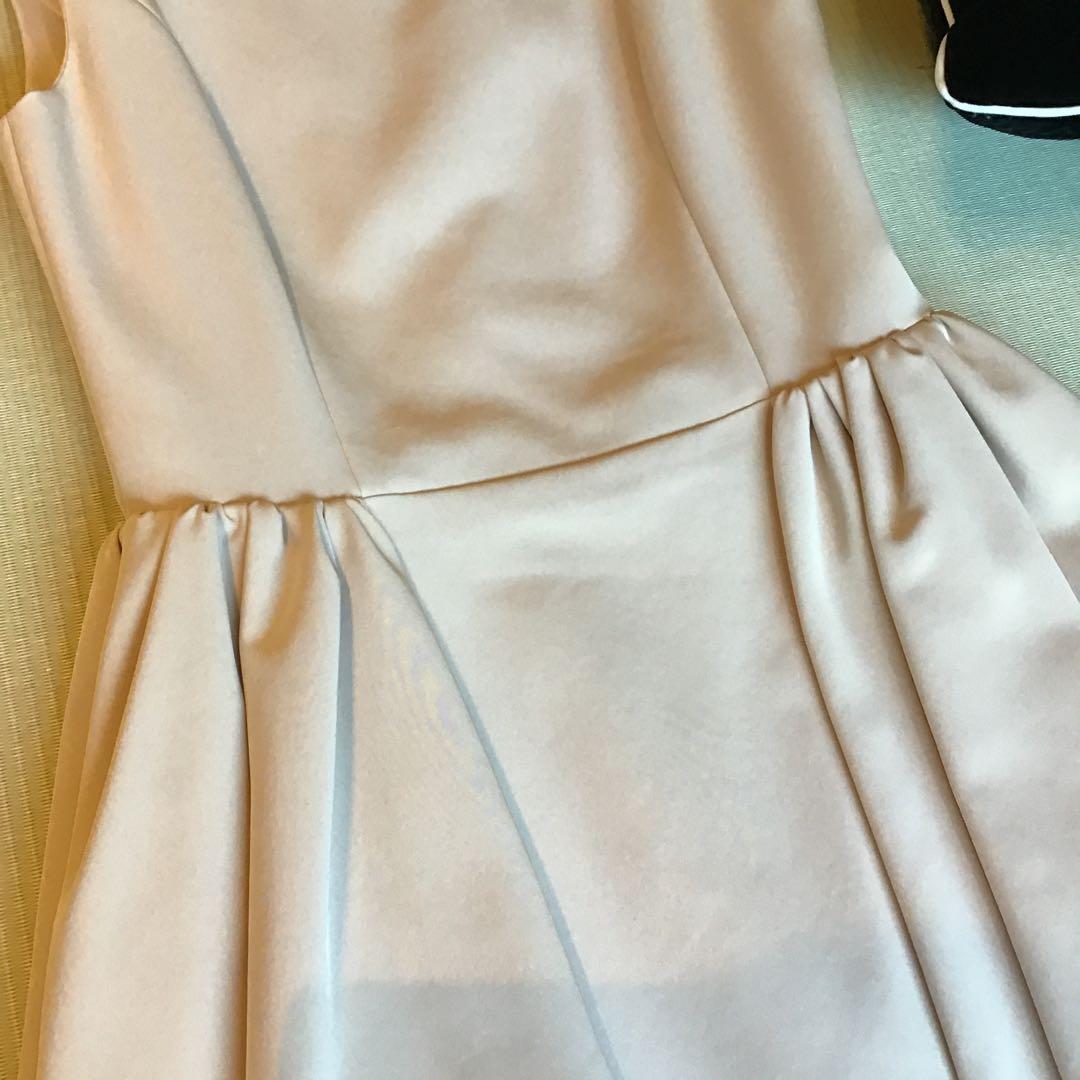 FOXEY ピンクベージュ ノースリーブ Aラインドレス40