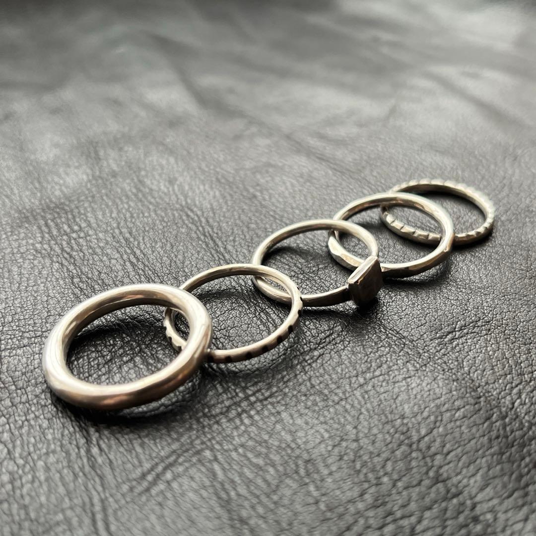 フランス　スターリング　シルバー　リング　セット　ヴィンテージ　ユーロ　ST0