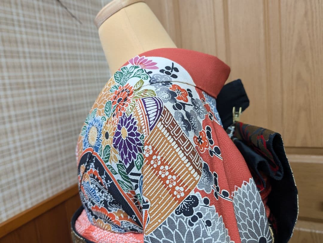 ★専用♦再お値下げしました！振袖+袋帯セット　京紅型　大輪万寿菊　丹後ちりめん