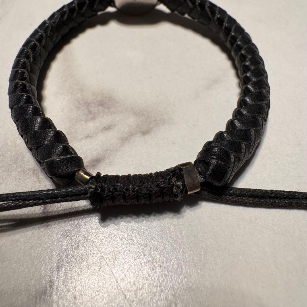 GUCCI グッチ クレスト エンブレム 編み込み レザー ブレスレット 925