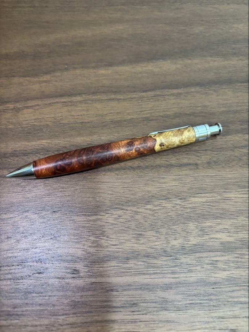 工房楔　花梨紅白(こぶ杢) シャープペンシル　0.5ミリ