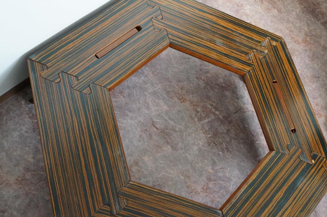 The arth ヘキサテーブル　黒しま次郎　六角テーブル５回使用