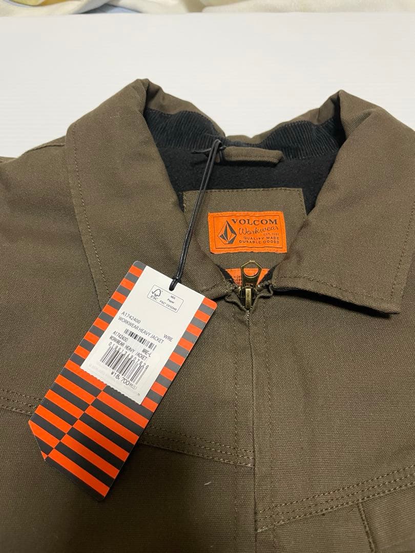 VOLCOM ワーク　ウェア　ジャケット　L タグ付　ブラウン　防寒　防風