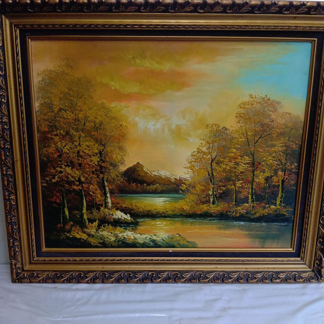 風景画 秋の色合い 装飾フレーム付き