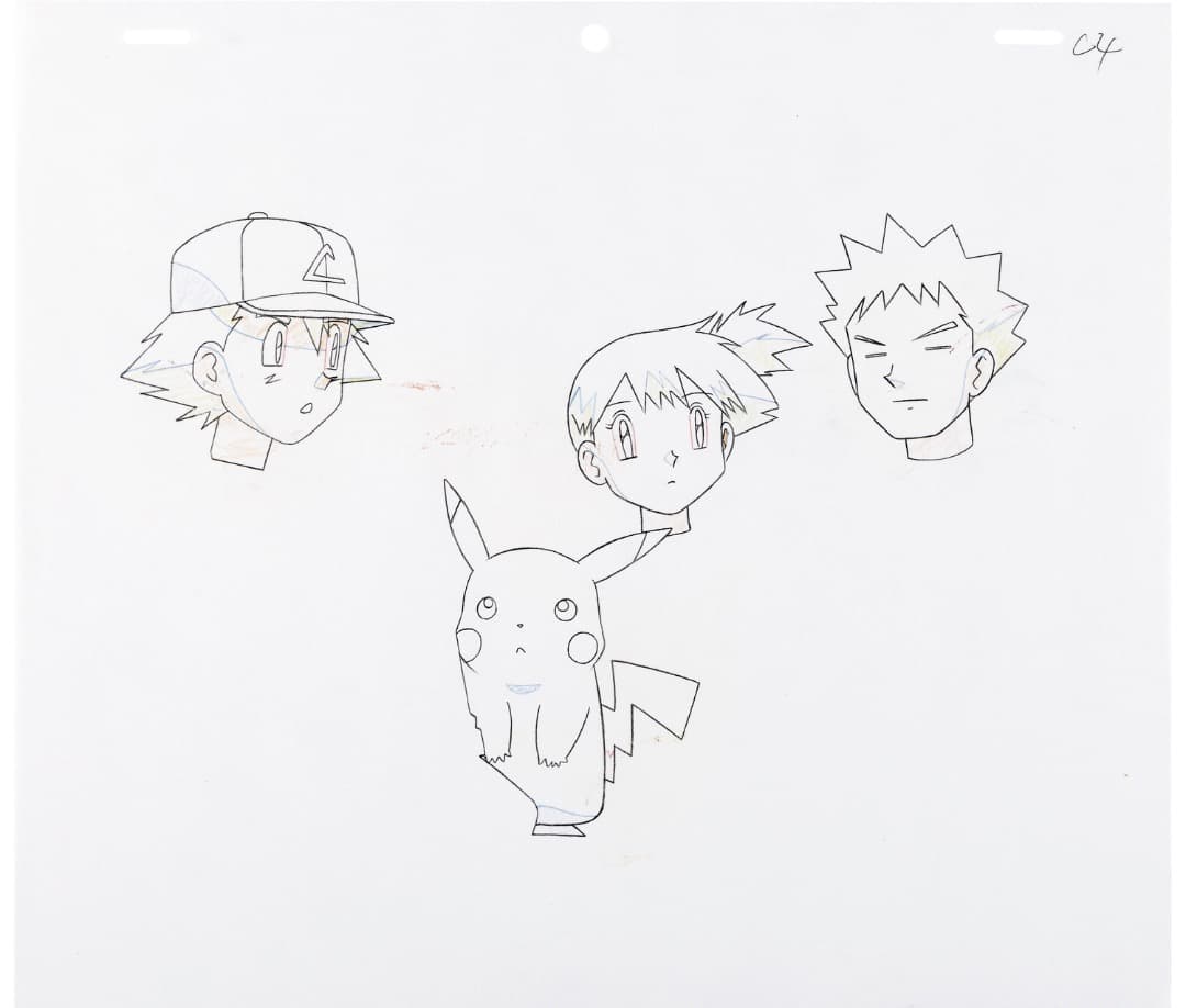 ポケットモンスター　サトシ、ピカチュウ、カスミ、マイティセルと画アニメーション画