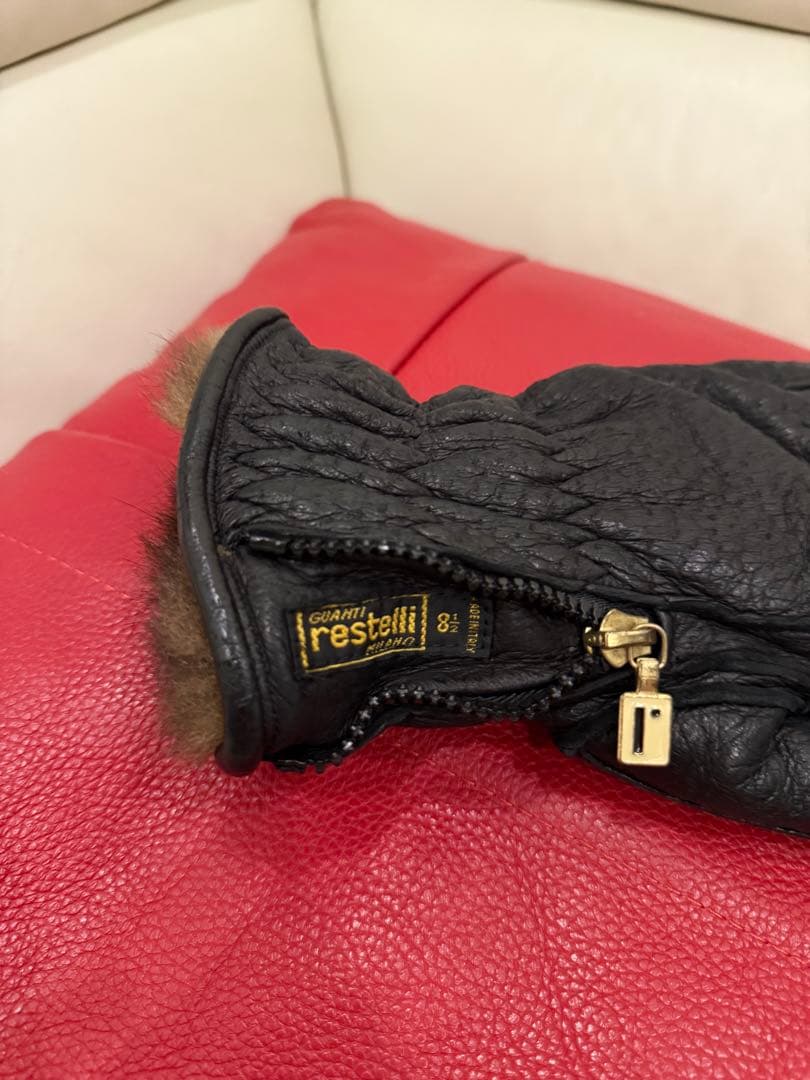 RESTELLI ペッカリースキーグローブ　レザー　ブラック