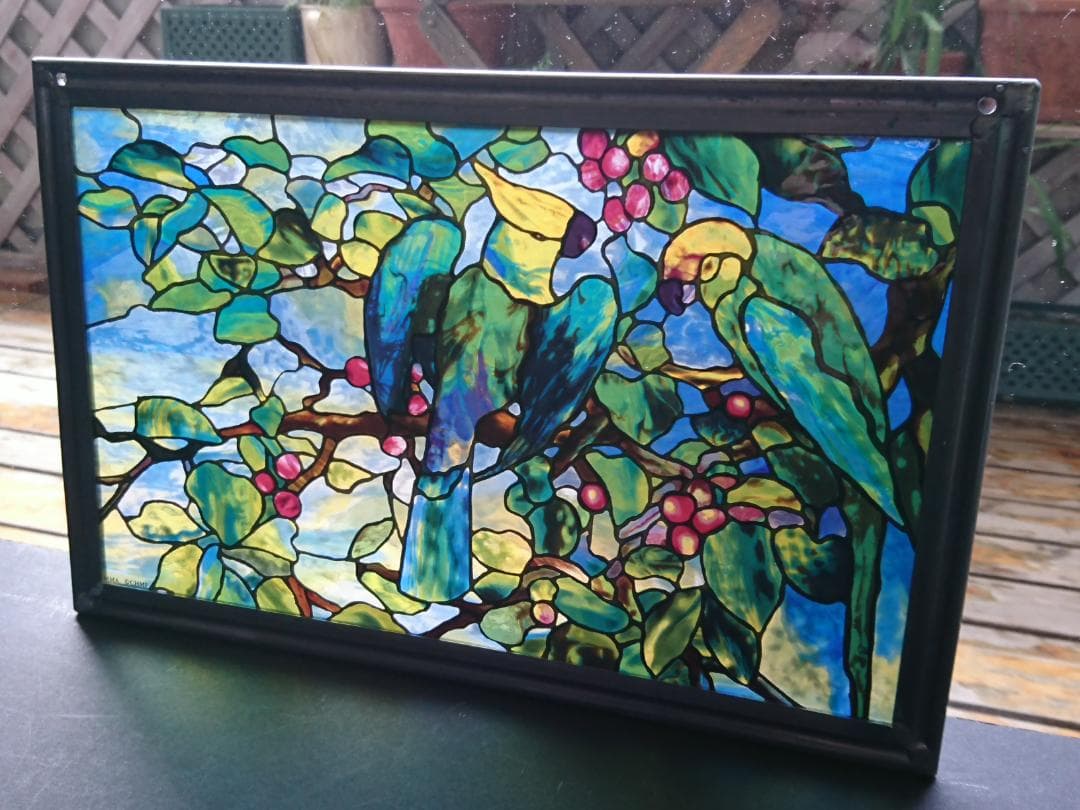 ルイスCティファニー ステンドグラス Parrotsおうむ グラスマスターズ社