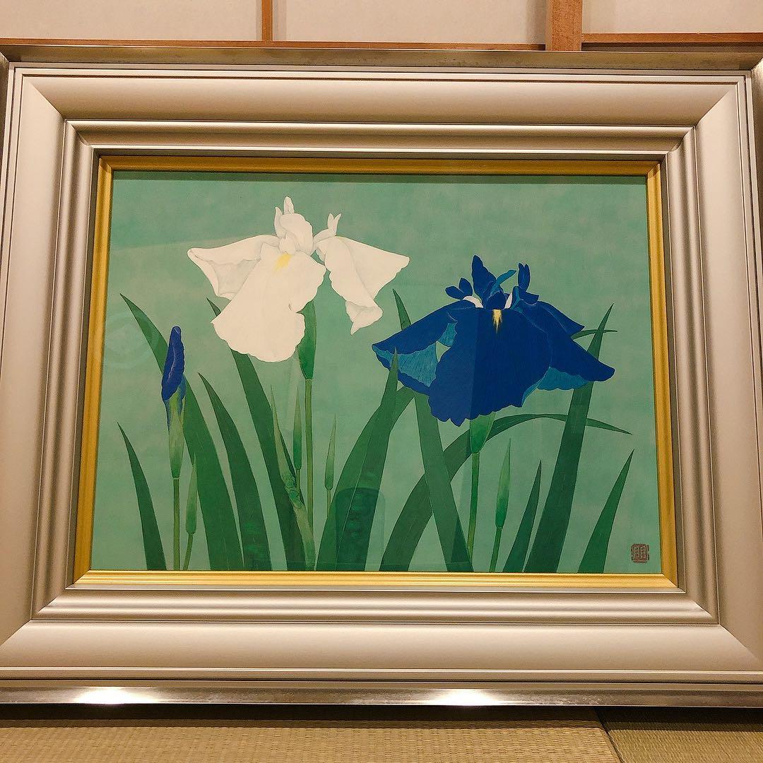 土手朋英 『花菖蒲』 日本画