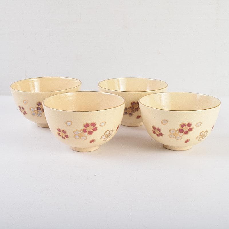 茶道具　京焼　野々村仁清　色絵桜文　数茶碗　八客　M　R9336