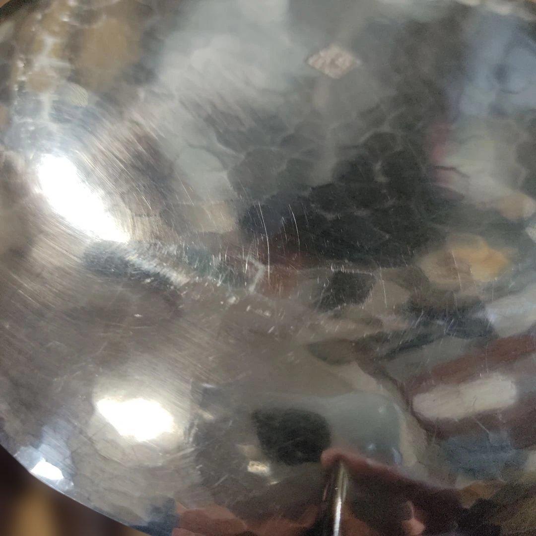 純銀。純銀盆。花形。四世　秦蔵六造。111g。茶道具。銀製品。中古品。