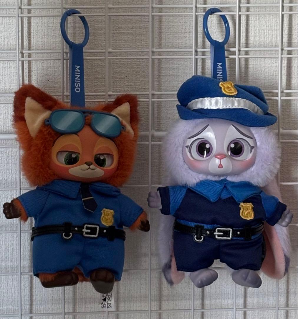 MINISO ジュディ　ニック　ズートピア　ぬいぐるみキーチェーン　miniso