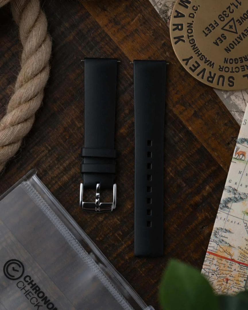 ヒルシュ・ピュアHIRSCH Pure(ラグ幅20ミリLサイズ)ブラック+黒尾錠