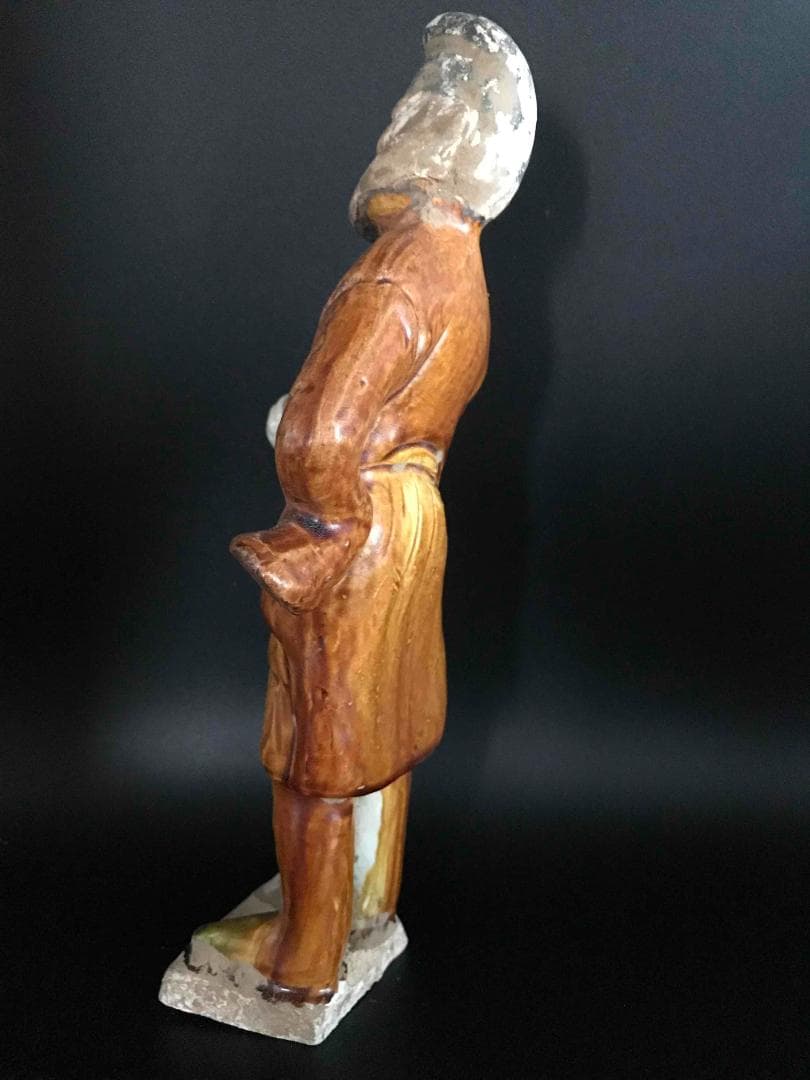 中国古玩　唐時代　唐三彩胡人像　三彩俑　旧家コレクション　蔵出し(A-8)