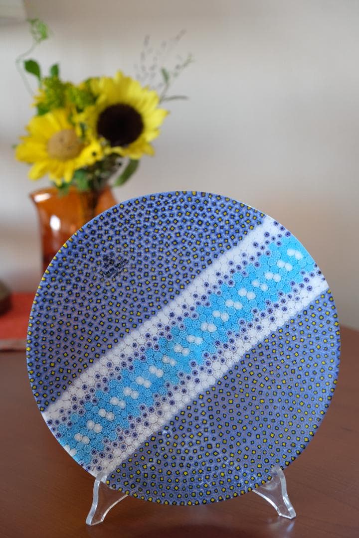 ヴェネチアングラス ミルフィオリ 皿 江波冨士子 飯塚亜裕子 松浦コータロー