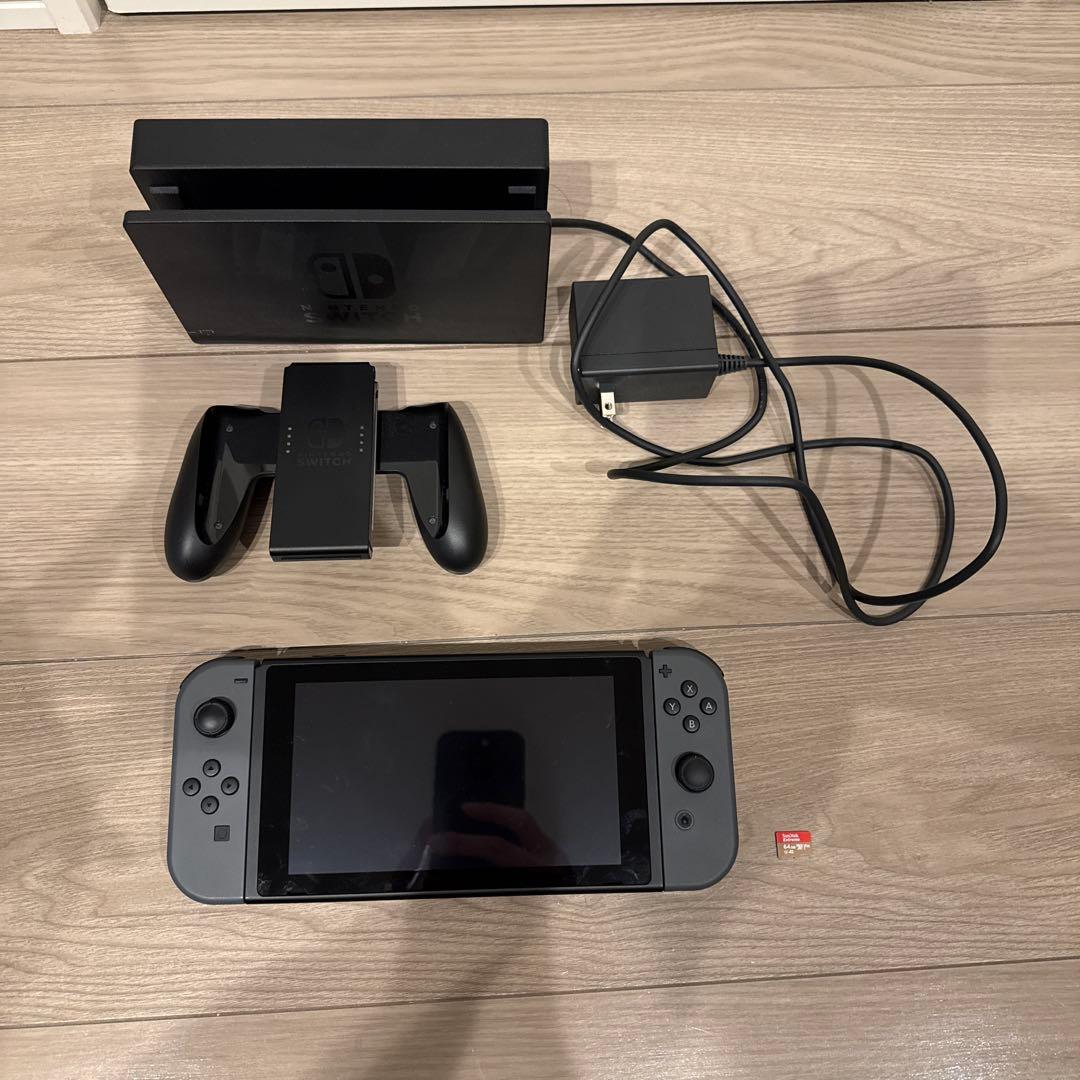 Nintendo Switch 本体 グレー ドック付き　SDカード付き