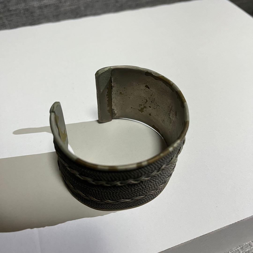 ビンテージ　バングル　真鍮　メンズ　アンティーク　ナバホ族　カレン族